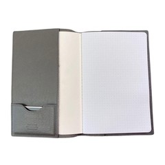 Shinola Gray Leather Journal Cover 80pg Notebook and Dust Cover