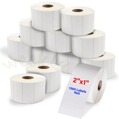 2″x1″ Direct Thermal Labels 1300/Roll Barcode UPC SKU FBA For Zebra Rollo MUNBYN