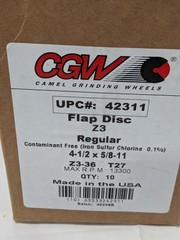 CGW Flap Disc: 4-1/2" Dia, 36 Grit, Zirconia Alumina, Type 27 Box of 10 423