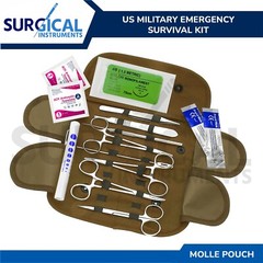 19 Pcs Coyote Brown First Aid Surgical Kit Military Molle Pouch Survival Medical
