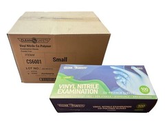 Clean safety CS6003 Vinyl Co-Polymer Powder Free Gloves, Case of 1000 Gloves