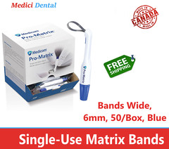 MEDICOM PRO-MATRIX BAND – Wide, 6mm, Blue – 50/Pk Dental Matrix Bands Single Use