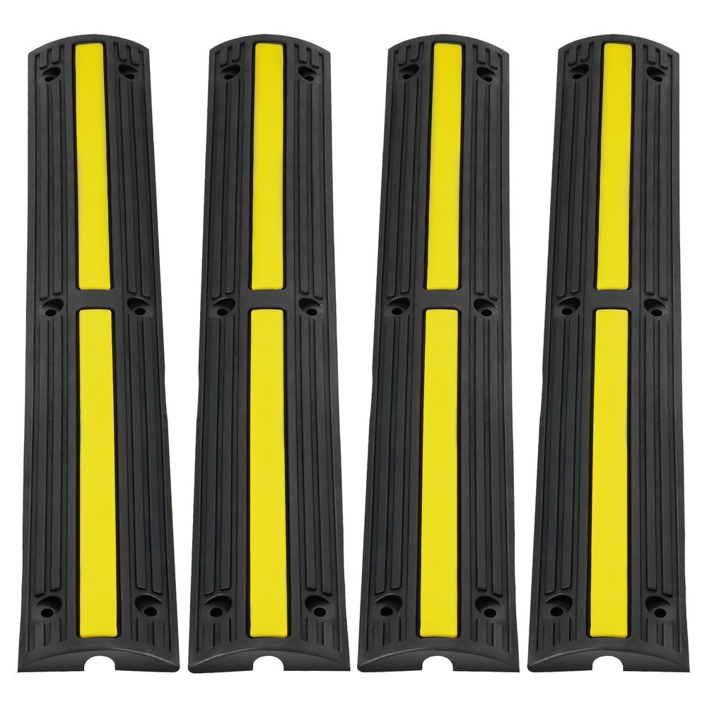 4 PCS 39” Cable Protector Ramp 18000 lbs Speed Bump Floor Cable Protector