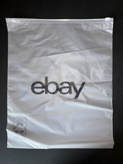 200 Ebay Branded Frosted Zipper Clothing Bags 12″ x 15″ – Black Logo