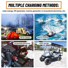 12V 100Ah LiFePO4 Lithium Battery Deep Cycle BMS for Solar Panel Marine Off-Grid