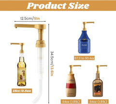 2Pcs 64oz Sauce Pump Dispenser for Syrups & Sauces – Gold & White