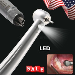 Dental High Speed Handpiece LED Fiber Optic 4Hole Push button