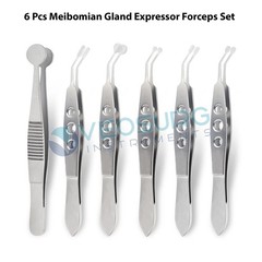 6 Pcs Meibomian Gland Expressor Forceps Set Reusable Ophthalmic Instruments