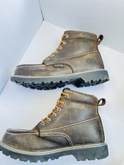 WOLVERINE W221048 STEEL TOE PRO FLOORHAND MOC-TOE DARK BROWN SZ 8M UNISEX NEW