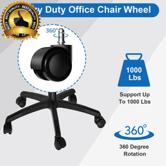 Office Chair Wheels Replacement, 5 Pcs 2 Inch Office Chair Casters Heavy Duty, C