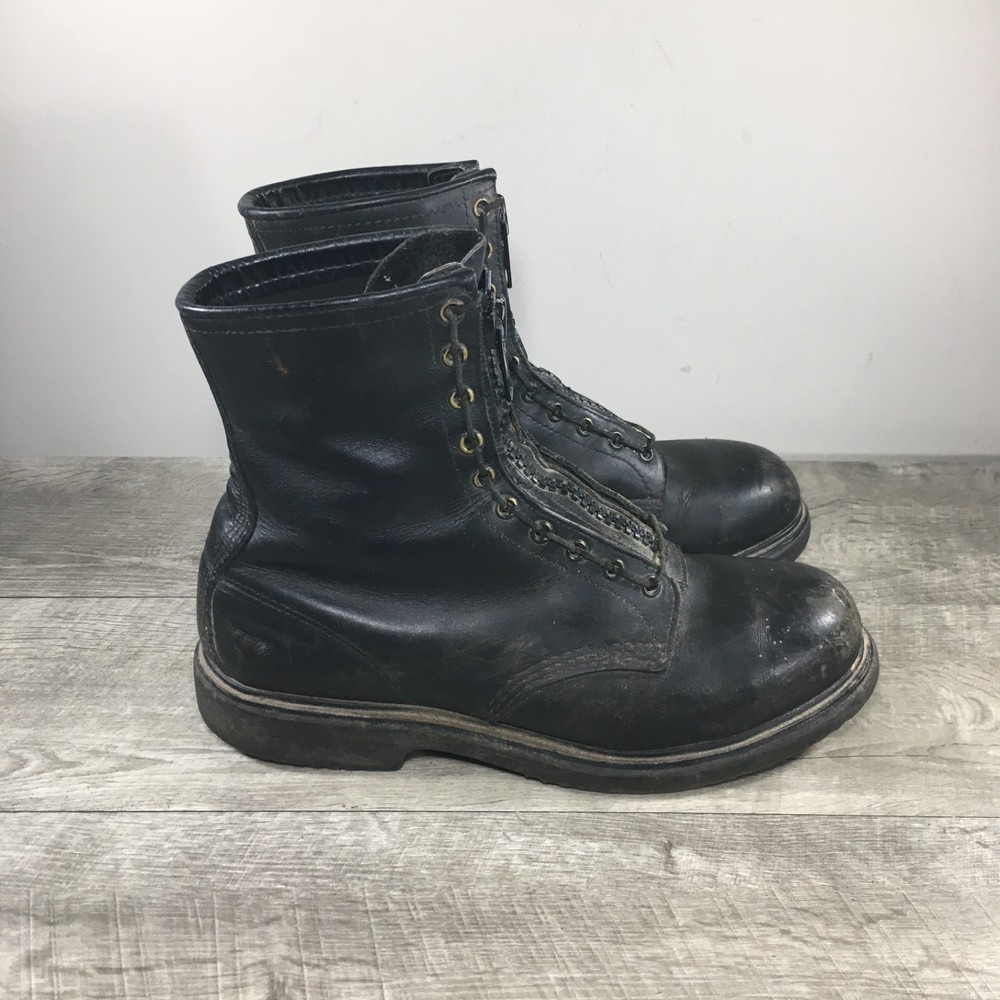 Red Wing 4473 Firefighter Fire Zip Up Logger SuperSole Boots Steel Toe Size 9.5