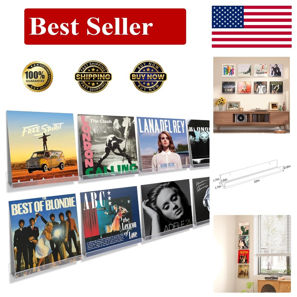 Vinyl Record Display Wall Mount Album Storage for 12 Inch Frame Display With …
