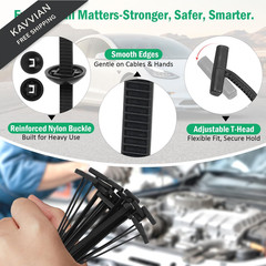 100PCS Nylon Universal Cable Tie Buckle with Dual-Side Gear, 100 Piece