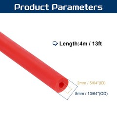 13 Ft(4M) Latex Rubber Tubing, 5/64″(2mm)ID 3/16″(5mm)OD, Red