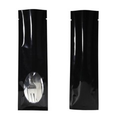 New Flat Glossy Black Open Top Mylar Bags Pouches with Window Variety Quantity