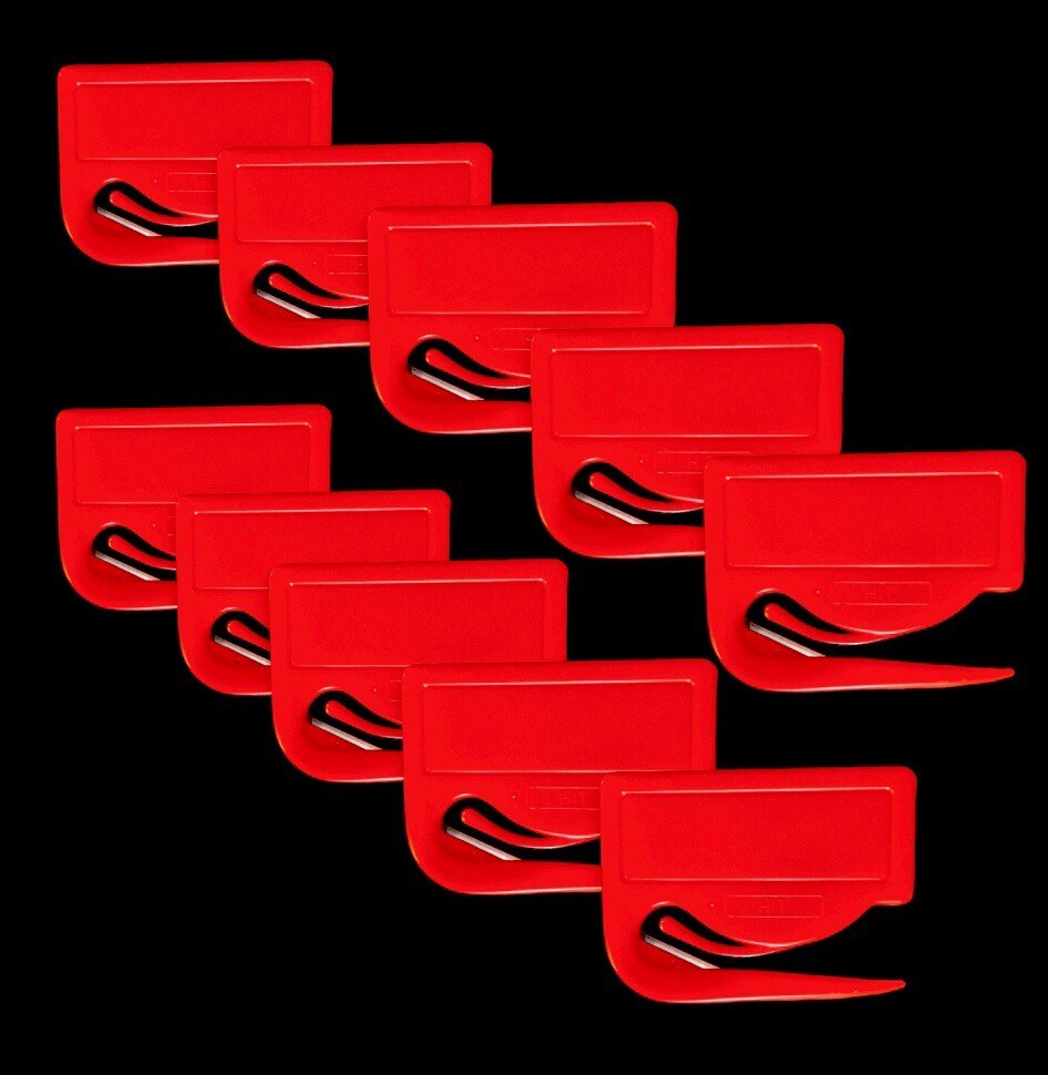 HIT Pack Of 10 Letter Openers: Red, 2.75” X 2.15”