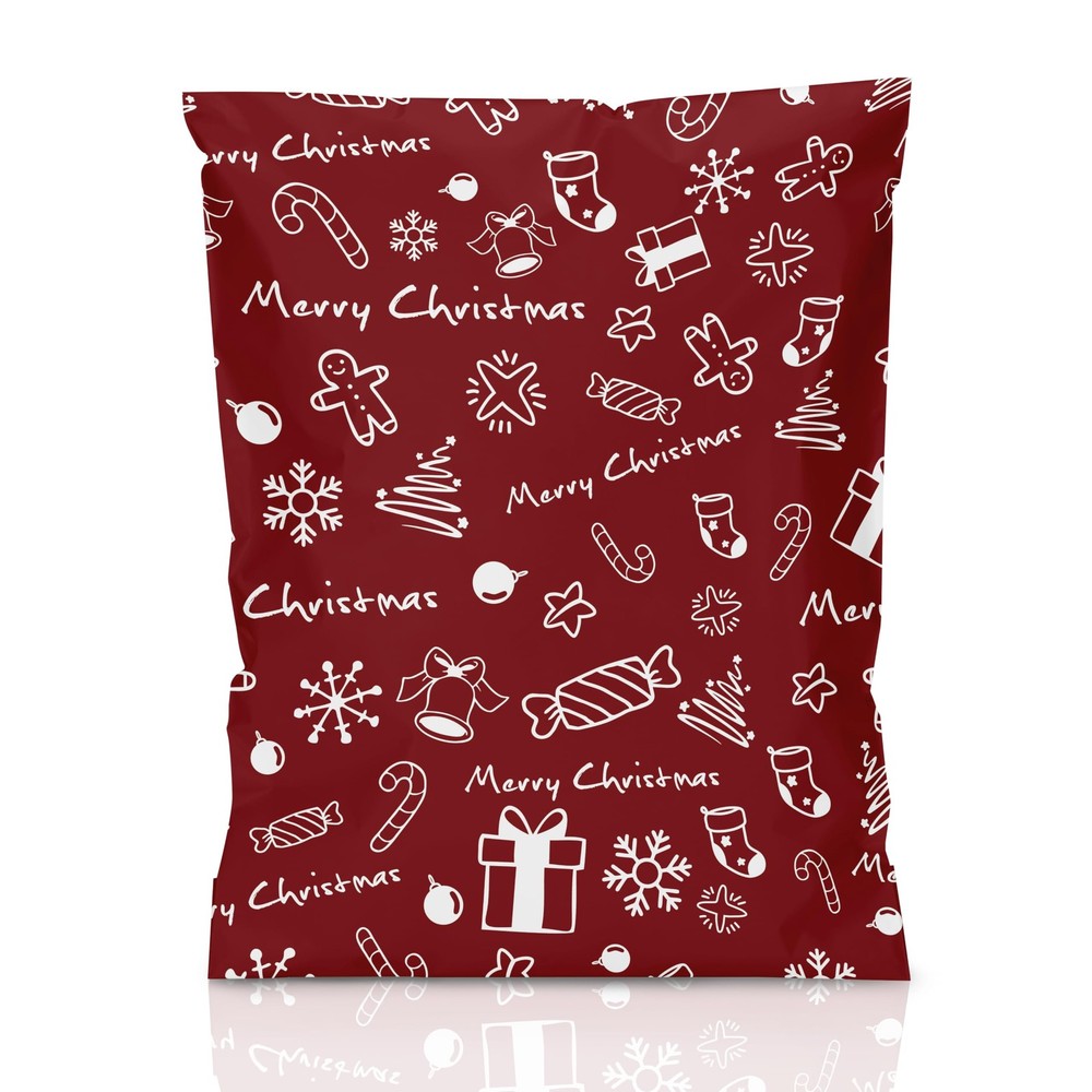 50 PCS Christmas Poly Mailer 14.5×19 Inch Holiday Shipping Bags Clothing Thick