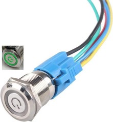 Latching Pushbutton Switch 16mm 5/8″ 12V-24V 5A Power Angel Eye LED Light Met…