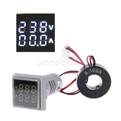 AC50-380V 0-100A 22mm 3-in-1 Voltmeter Ammeter Frequency Digital Volt AMP Meter