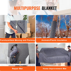 KFFKFF 72 x 54 Recycled Cotton Moving Blankets (12-Pack)