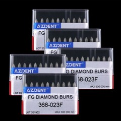 10pcs AZDENT Dental DIAMOND BURS FOOTBALL #368-023F FINE RED DEFEND 10pcs/Pack