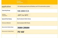 MICRO-200 Automotive Battery Voltage and Internal Resistance Tester AGM