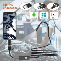 1M Snake Endoscope Borescope 7mm Inspection USB Camera Scope For Android / PC