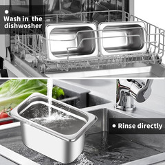 4-Pack 1/9 Size 4″ Deep Stainless Steel Food Pan w/ Lid Steam Table Hotel Pan