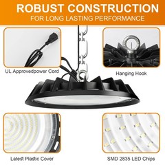 10 Pack 500W UFO Led High Bay Light Shop Industrial Commercial Factory Warehouse