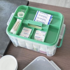 Bringer 1 Pack Clear Plastic Family First Aid Medicine Storage