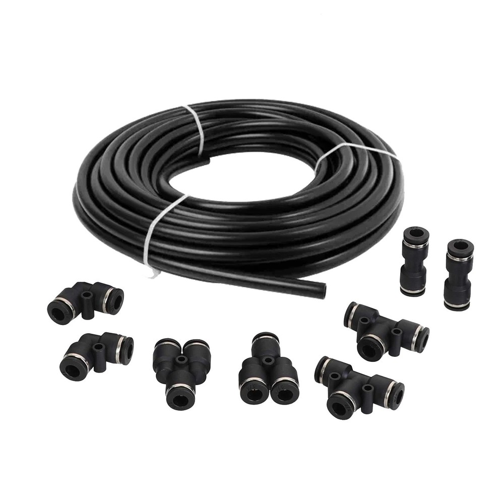 1/2″ Air Line Tubing Kit,1/2″OD DOT Nylon Hose 25ft and Push to Connect Fittings