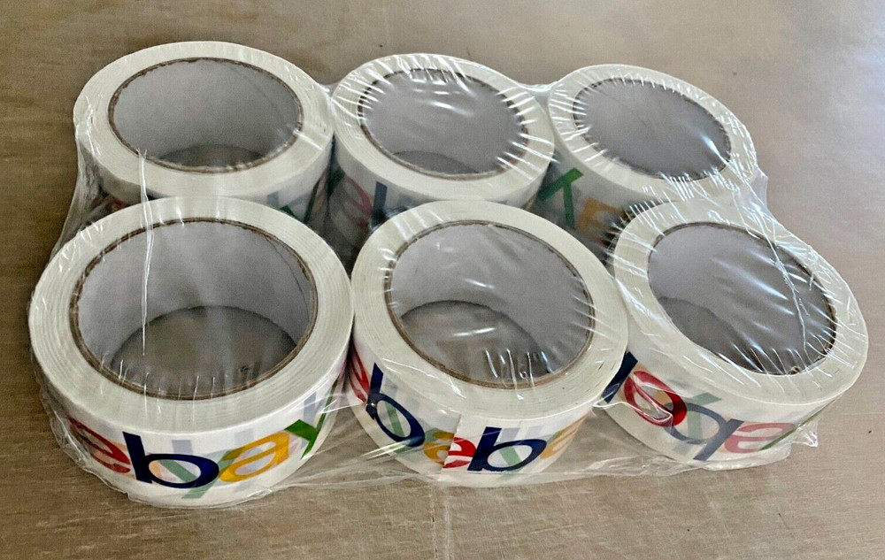 6 Rolls COLOR EBAY BRANDED Packaging Tape Color Logo NEW FREE SHIPPING!