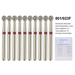 Dental Diamond Bur FG Round End Taper Football Flame Pear Coarse Fine High Speed