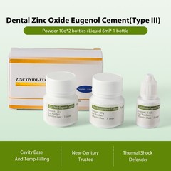 Dental Zinc Oxide Eugenol Cement Kit Self-Curing for Temporary Crowns & Bridges