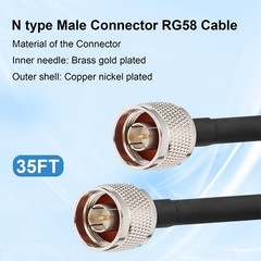 XRDS-RF N Male to N Cable 35FT Type N RG58 50 Ohm Coax Extension Pure Copper …