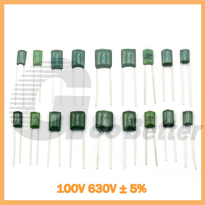 Capacitors Polyester Film ± 5% Various Values 100V 630V -0.1nF 0.1uF 1nF 2.2nF