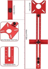 HeavyDuty Wood Router Circle Cutting Guide 15.7″ Dual Scale Inch CM Slotting Jig