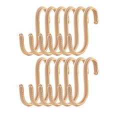 Brute Strength – S Shaped Hooks Wrapped in Full Grain Leather – 2 pcs – Natur…