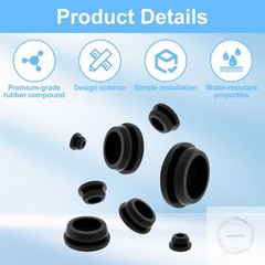125Pcs Rubber Plugs for Round Holes, Durable and Long Service Life, 8 Sizes Hole