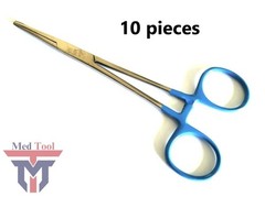 10 pieces Kelly Hemostat Forceps Blue 5.5″ Straight Surgical Dental Instruments