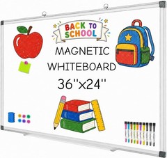 36 X 24 inches Magnetic Dry Erase Board with Aluminum Frame, Whiteboard
