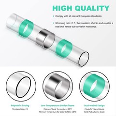 100-1000 Solder Seal Sleeve Terminal Waterproof Heat Shrink Butt Wire Connectors