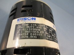 BISON 1834517006 GEARMOTOR 115/230V, 50/60Hz, 1325/1620RPM, 1PH CONT DUTY