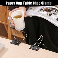 OULIGET Desk Cup Holder Binder Clips Hooks,Disposable Paper Cup Table Edge Cl…