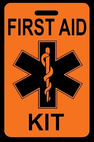 Personalized Safety Orange FIRST AID KIT Luggage/Bag Tag
