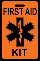 Personalized Safety Orange FIRST AID KIT Luggage/Bag Tag