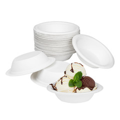 Karat Earth 12oz Eco-Friendly Bagasse Round Bowl, White, PFAS Free – 1,000 pcs