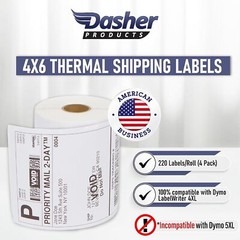 5-200 Rolls DYMO 4XL Direct Thermal 4″x6″ Shipping Labels 4×6 1744907 220/Roll
