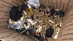 18 lb Bulk Furniture Cabinet Hardware Lot Euro Hinges Screws Brackets Cam Locks