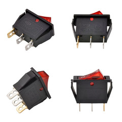 8/24Pcs AC 250V/15A 125V/20A Illuminated LED On/Off SPST 3 Pin 2 Position Mini B